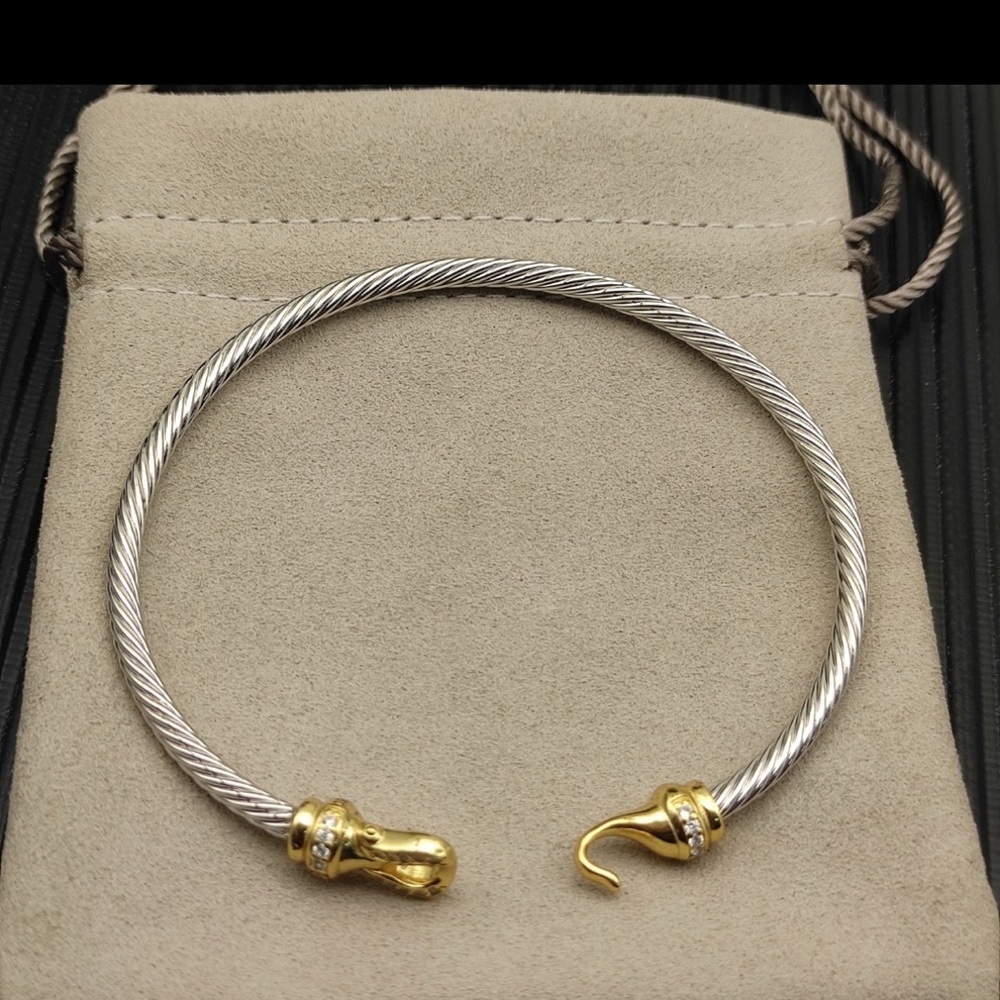 Silver and Gold Cable Bracelet